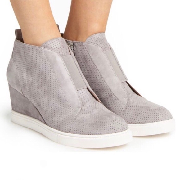 Paolo Shoes - Linea Paolo Felicia Wedge Sneaker Gray Size 10.5